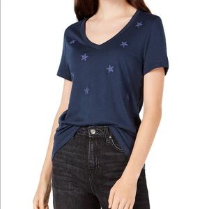 Carbon Copy Embroidered Stars T-shirt Navy
